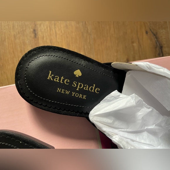 KATE SPADE-NWT/Box Black Suede & Rhinestone Mary Janes - Picture 6 of 15